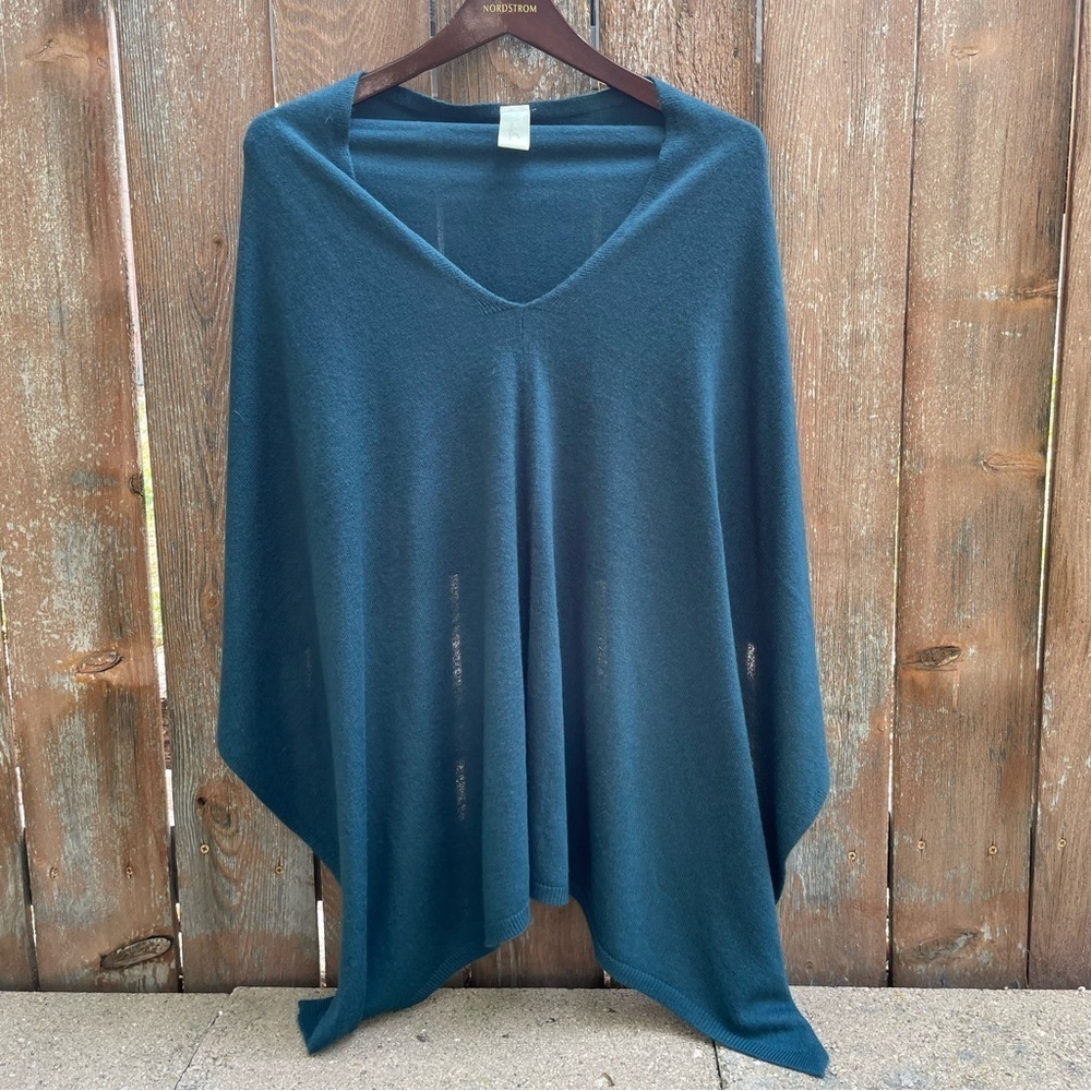 SIMPLY NOELLE Women’s Teal V-Neck Shrug Shawl Sweater Acrylic One Size